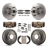 Front Rear Brake Rotor Ceramic Pad Drum Kit (9Pc) For Ford F-150 E-150 Econoline