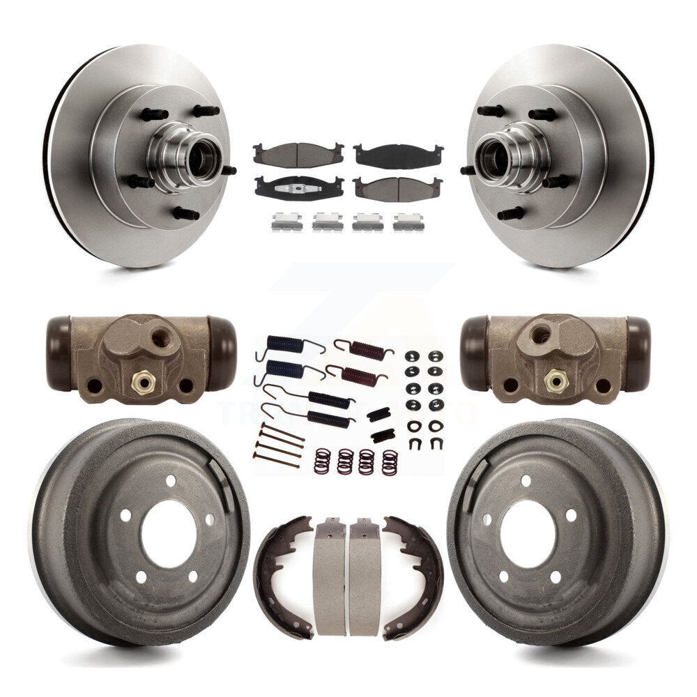 Kit de tambour de plaquettes en céramique de Rotors de frein avant et arrière (9 pièces) pour Ford E-150 Econoline Club 