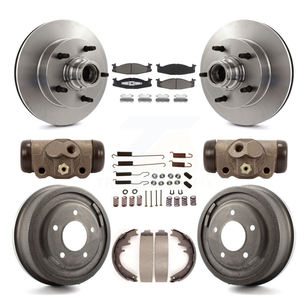 Kit de tambour à plaquettes en céramique, Rotors de frein à disque avant et arrière (9 pièces) pour Ford E-150 Econoline 