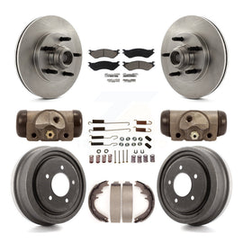 [Front+Rear] 1999-2001 Ford F-150 RWD Premium OE Brake Rotor Drum Kit & Ceramic Pads For Max Braking