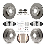 Front Rear Disc Brake Rotors Ceramic Pads And Drum Kit (9Pc) For Ford Fiesta