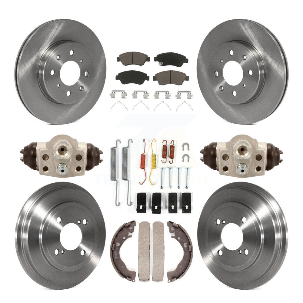 Kit de plaquettes et de tambour en céramique pour rotor de frein à disque avant et arrière (9 pièces) pour Honda Fit 2015-2019 