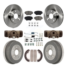 Front Rear Brake Rotors Ceramic Pad Drum Kit (9Pc) For 02 Toyota RAV4 GAS engine