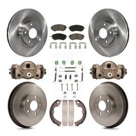 Front Rear Disc Brake Rotors Ceramic Pads And Drum Kit (9Pc) For Subaru Impreza
