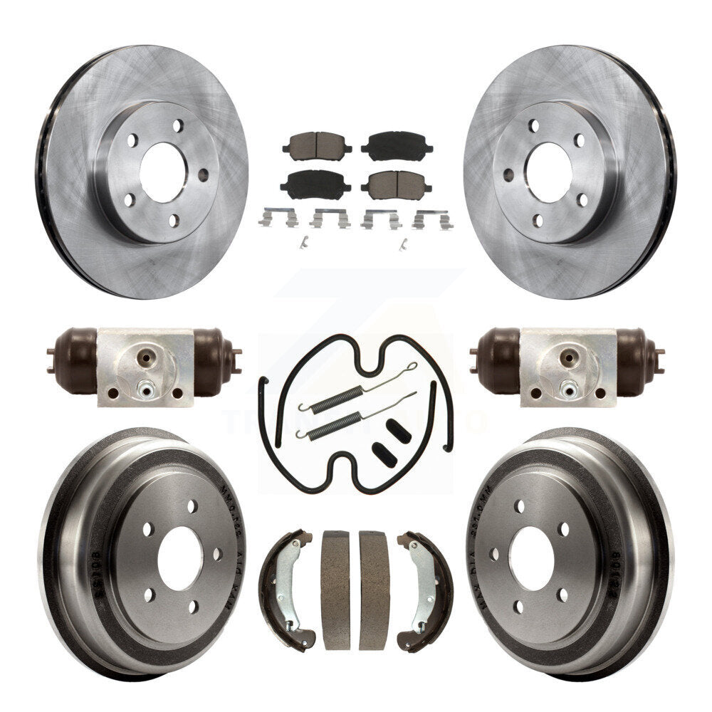 Front Rear Brake Rotor Ceramic Pad & Drum Kit (9Pc) For Chevrolet Cobalt Pontiac