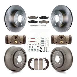 Front Rear Brake Rotor Ceramic Pad And Drum Kit (9Pc) For Jeep Cherokee Wrangler