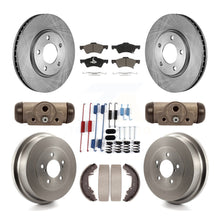 Charger l'image dans la galerie, Front Rear Brake Rotor Ceramic Pad Drum Kit (9Pc) For Dodge Caravan Grand Town &amp;