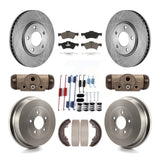 Front Rear Brake Rotor Ceramic Pad Drum Kit (9Pc) For Dodge Caravan Grand Town &