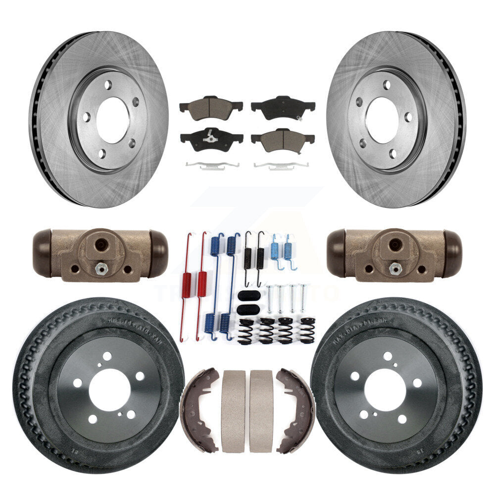 Front Rear Disc Brake Rotor Ceramic Pad Drum Kit (9Pc) For Dodge Chrysler Town &