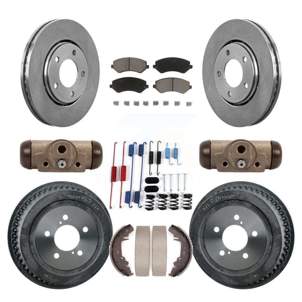 Front Rear Disc Brake Rotor Ceramic Pad Drum Kit (9Pc) For Dodge Chrysler Town &