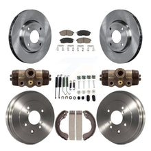 Load image into Gallery viewer, Front Rear Brake Rotor Ceramic Pad &amp; Drum Kit (9Pc) For Nissan Sentra Versa Cube