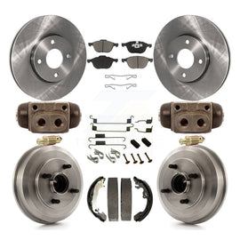 Front Rear Disc Brake Rotors Ceramic Pads And Drum Kit (9Pc) For Ford Focus