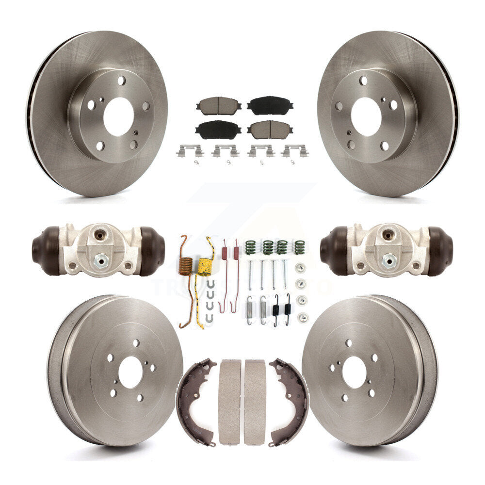 Front Rear Disc Brake Rotors Ceramic Pads And Drum Kit (9Pc) For Toyota Tacoma