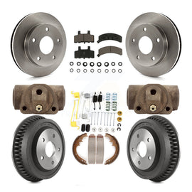 [Front+Rear] 94-99 Dodge Ram 1500 4WD Premium OE Brake Rotor Drum Kit & Ceramic Pads For Max Braking