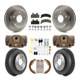 [Front+Rear] 94-99 Dodge Ram 1500 4WD Premium OE Brake Rotor Drum Kit & Ceramic Pads For Max Braking