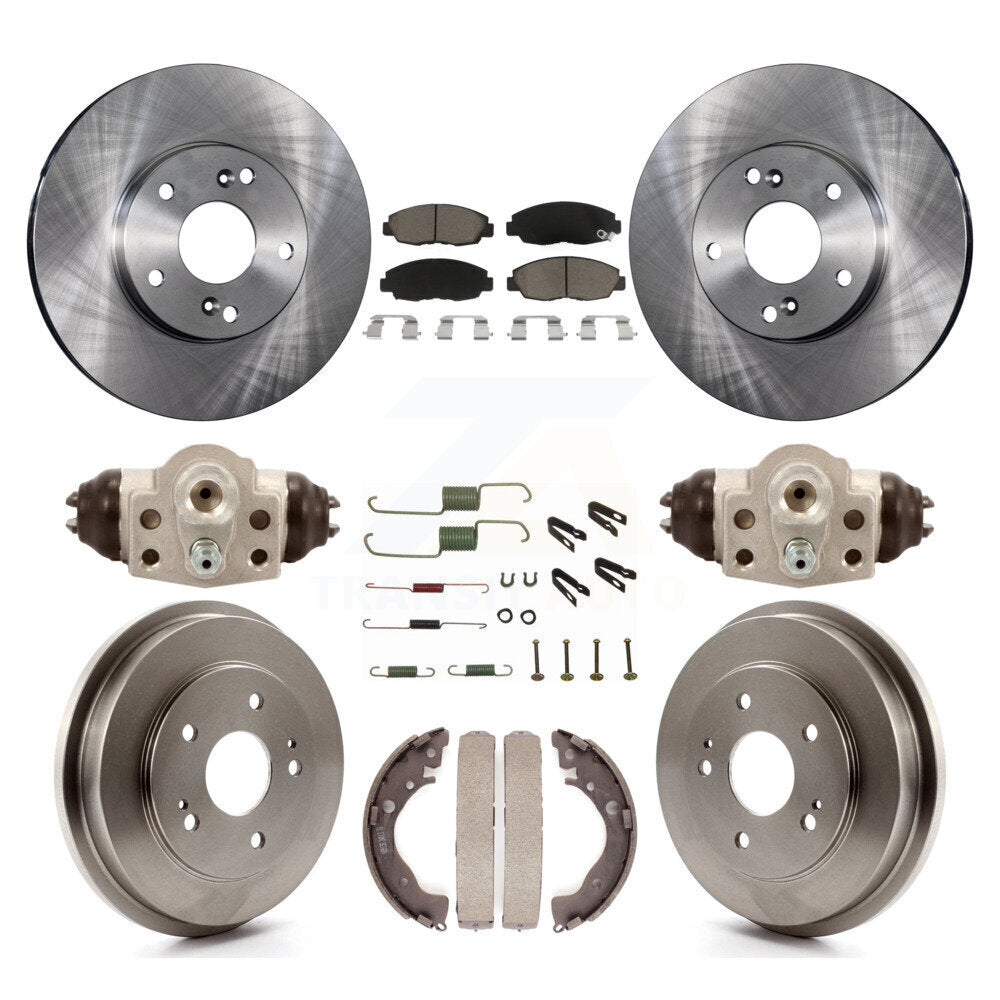 [Front+Rear] 2011 Honda Civic GX Premium OE Brake Rotor Drum Kit & Ceramic Pads For Max Braking