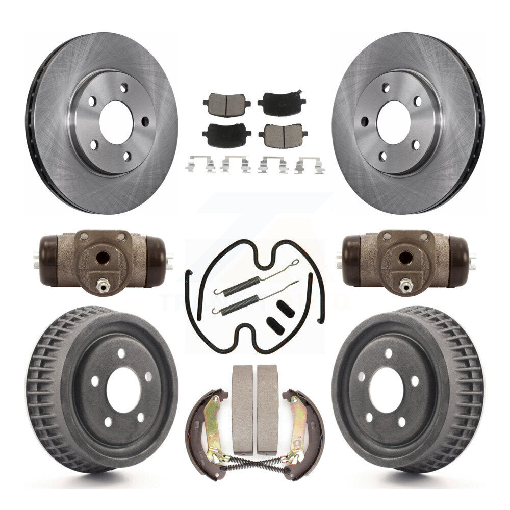 Front Rear Disc Brake Rotors Ceramic Pad And Drum Kit (9Pc) For Chevrolet Malibu