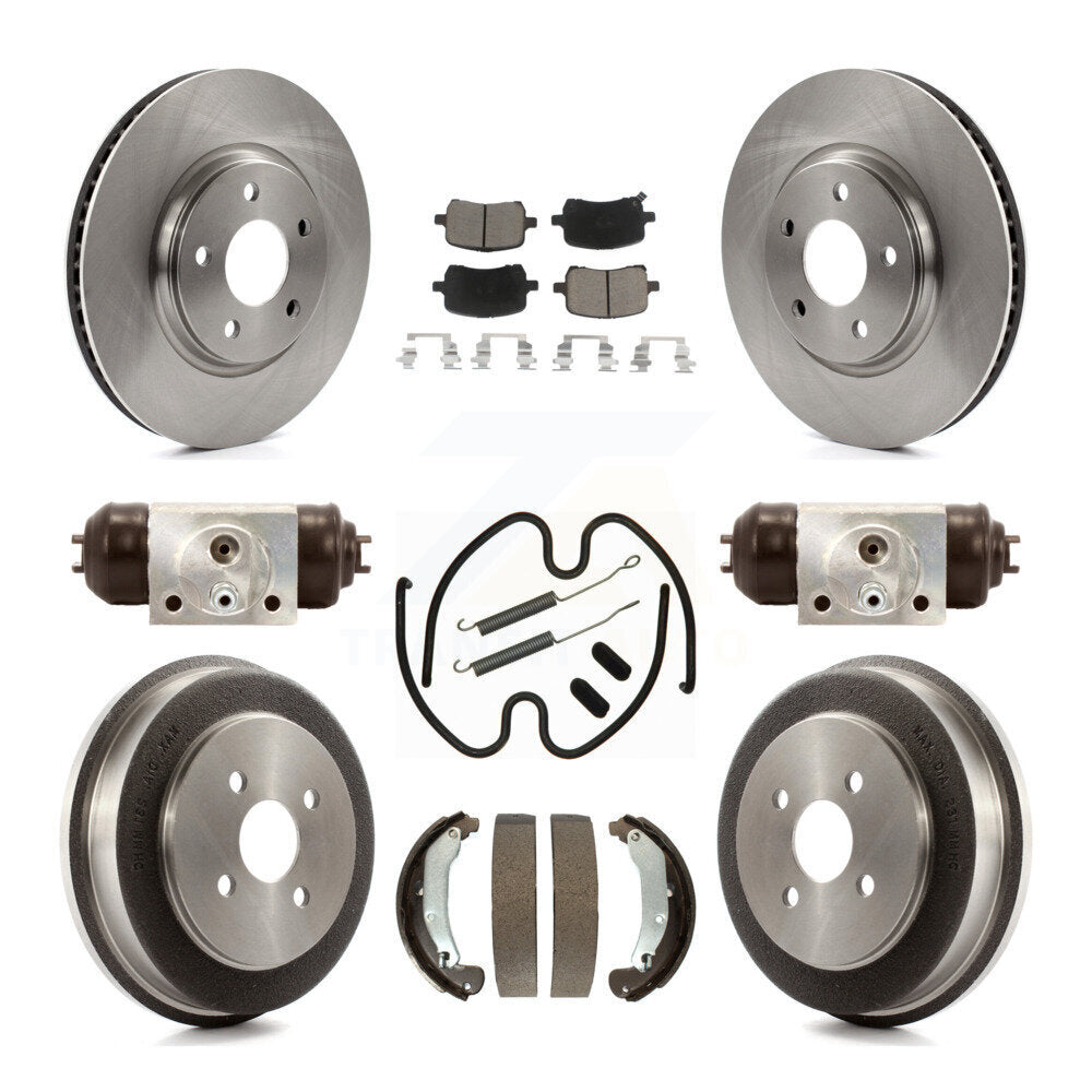 Front Rear Disc Brake Rotors Ceramic Pads And Drum Kit (9Pc) For Pontiac Pursuit