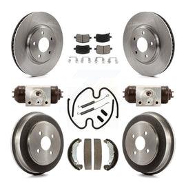 Front Rear Disc Brake Rotors Ceramic Pads And Drum Kit (9Pc) For Pontiac Pursuit