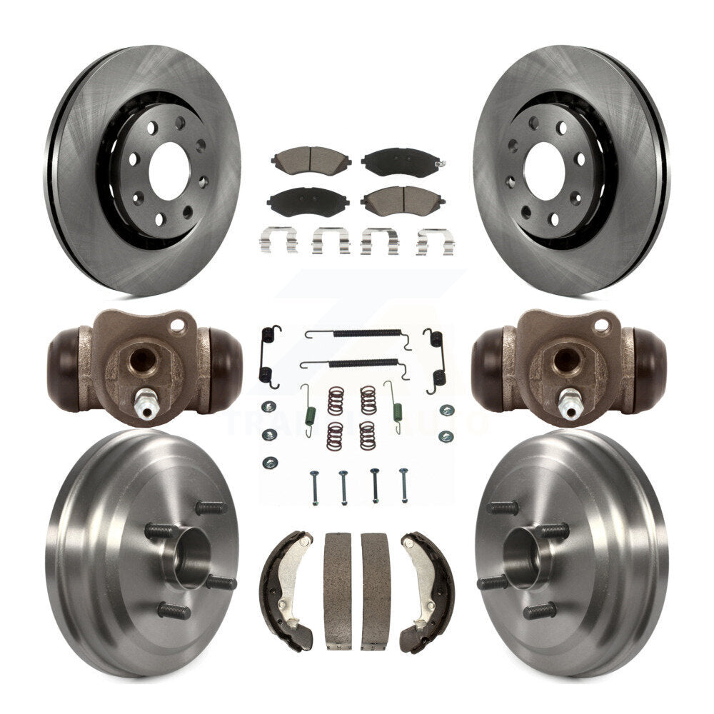 Front Rear Brake Rotors Ceramic Pad & Drum Kit (9Pc) For Chevrolet Aveo Aveo5 G3