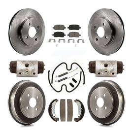 [Front+Rear] 2003 Saturn Ion Premium OE Brake Rotor Drum Kit & Ceramic Pads For Max Braking