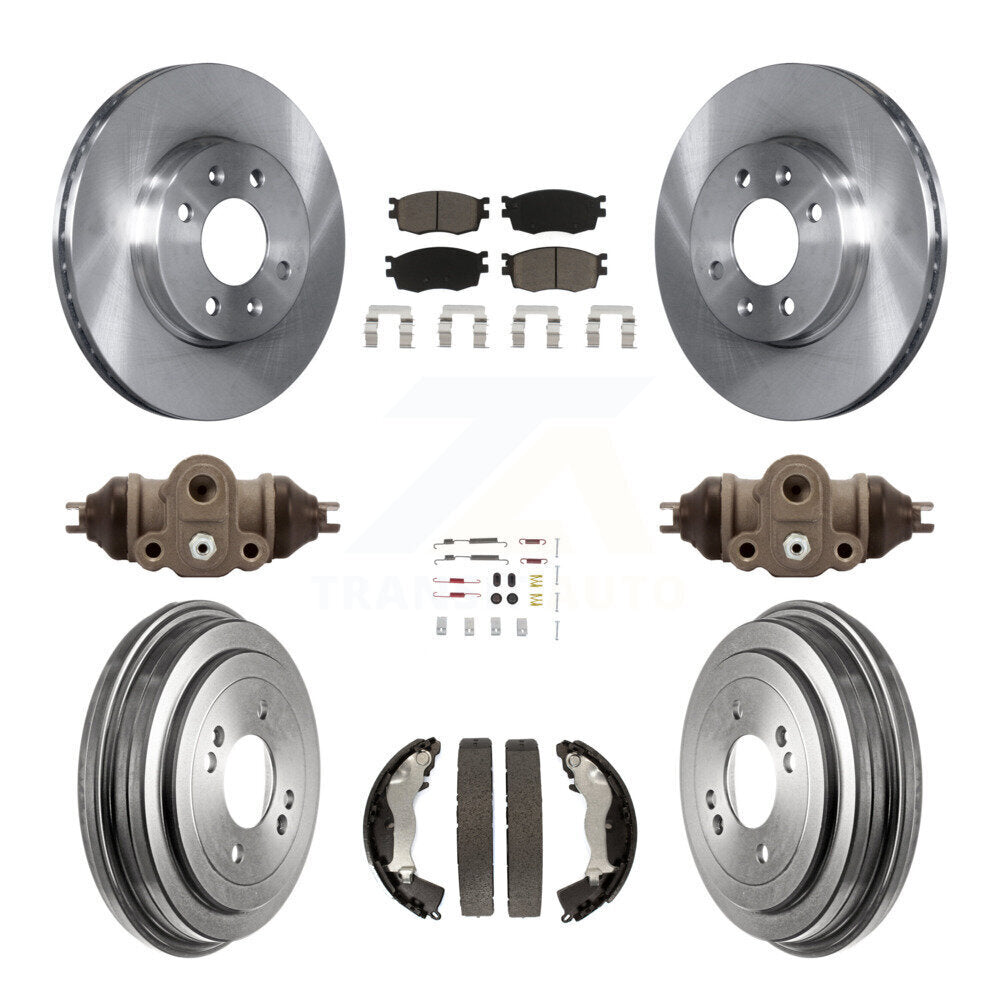 Front Rear Brake Rotor Ceramic Pad And Drum Kit (9Pc) For Hyundai Accent Kia Rio