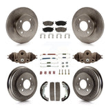 Front Rear Brake Rotor Ceramic Pad Drum Kit (9Pc) For Hyundai Accent To 09 30 05