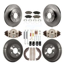 Front Rear Disc Brake Rotors Ceramic Pads And Drum Kit (9Pc) For Honda Fit