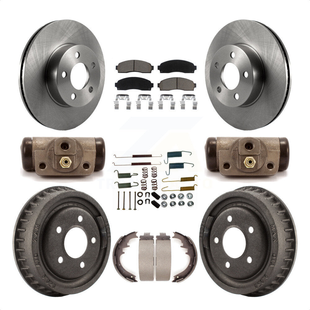 Front Rear Disc Brake Rotors Ceramic Pads And Drum Kit (9Pc) For Mazda B4000