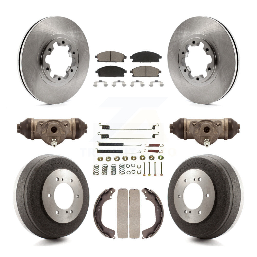 Front Rear Brake Rotor Ceramic Pad Drum Kit (9Pc) For Nissan Pathfinder INFINITI