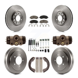 Front Rear Disc Brake Rotors Ceramic Pads And Drum Kit (9Pc) For Jeep Compass