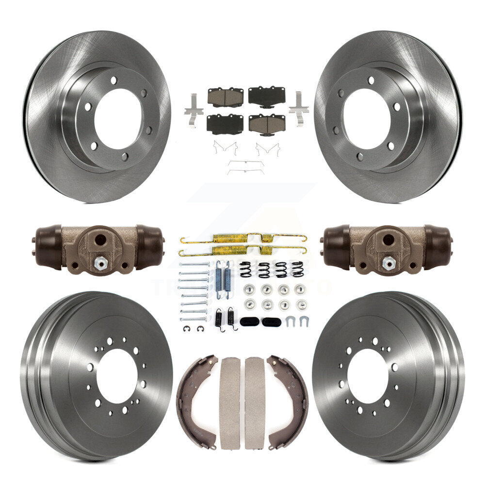 Front Rear Brake Rotor Ceramic Pad And Drum Kit (9Pc) For 2004 Toyota Tacoma 4WD