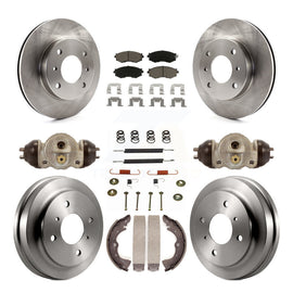 [Front+Rear] 03-06 Nissan Sentra 1.8L Premium OE Brake Rotor Drum Kit & Ceramic Pads For Max Braking