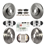 Front Rear Brake Rotor Ceramic Pad & Drum Kit (9Pc) For 13-14 Chevrolet Sonic RS