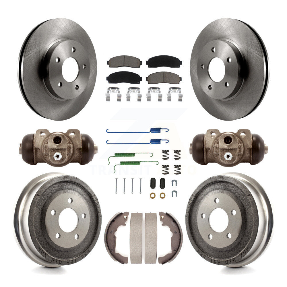 Front Rear Disc Brake Rotors Ceramic Pad Drum Kit (9Pc) For Saturn Vue Chevrolet