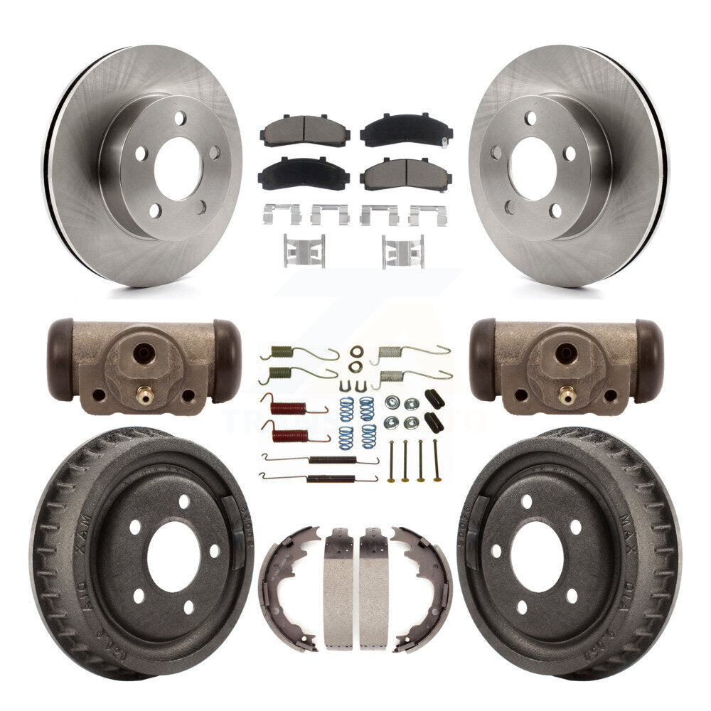 [Front+Rear] 01-02 Ford Ranger 4WD Premium OE Brake Rotor Drum Kit & Ceramic Pads For Max Braking