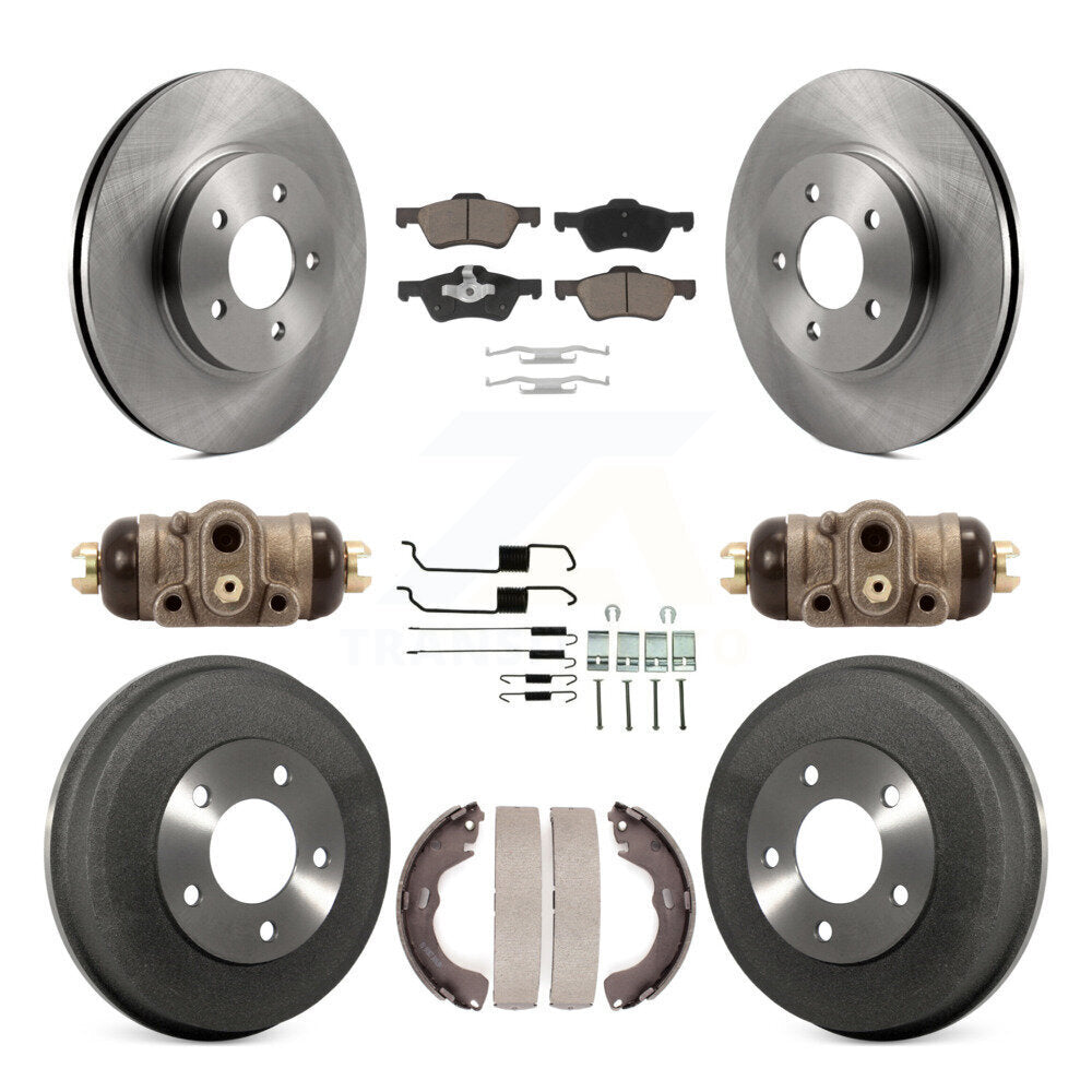 Front Rear Disc Brake Rotor Ceramic Pad & Drum Kit (9Pc) For Ford Escape Mercury
