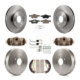 [Front+Rear] 2007 Ford Escape Mercury Premium OE Brake Rotor Drum Kit & Ceramic Pads For Max Braking