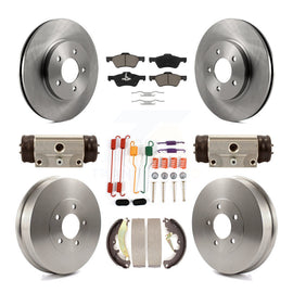 Front Rear Disc Brake Rotor Ceramic Pad & Drum Kit (9Pc) For Ford Escape Mercury