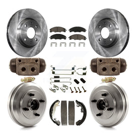 Front Rear Disc Brake Rotors Ceramic Pads And Drum Kit (9Pc) For Ford Focus