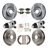 Front Rear Disc Brake Rotors Ceramic Pad And Drum Kit (9Pc) For Volkswagen Jetta