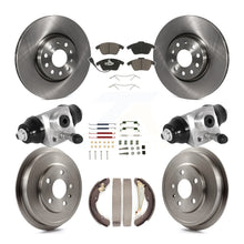Charger l'image dans la galerie, Front Rear Disc Brake Rotors Ceramic Pad And Drum Kit (9Pc) For Volkswagen Jetta