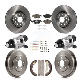 Front Rear Disc Brake Rotors Ceramic Pad And Drum Kit (9Pc) For Volkswagen Jetta