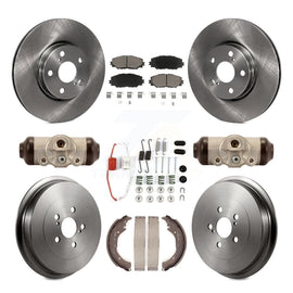 [Front+Rear] 2009-2013 Toyota Corolla Premium OE Brake Rotor Drum Kit & Ceramic Pads For Max Braking