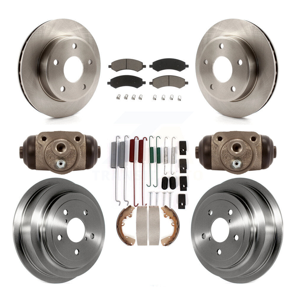 Front Rear Brake Rotors Ceramic Pad & Drum Kit (9Pc) For Dakota Dodge Ram Raider