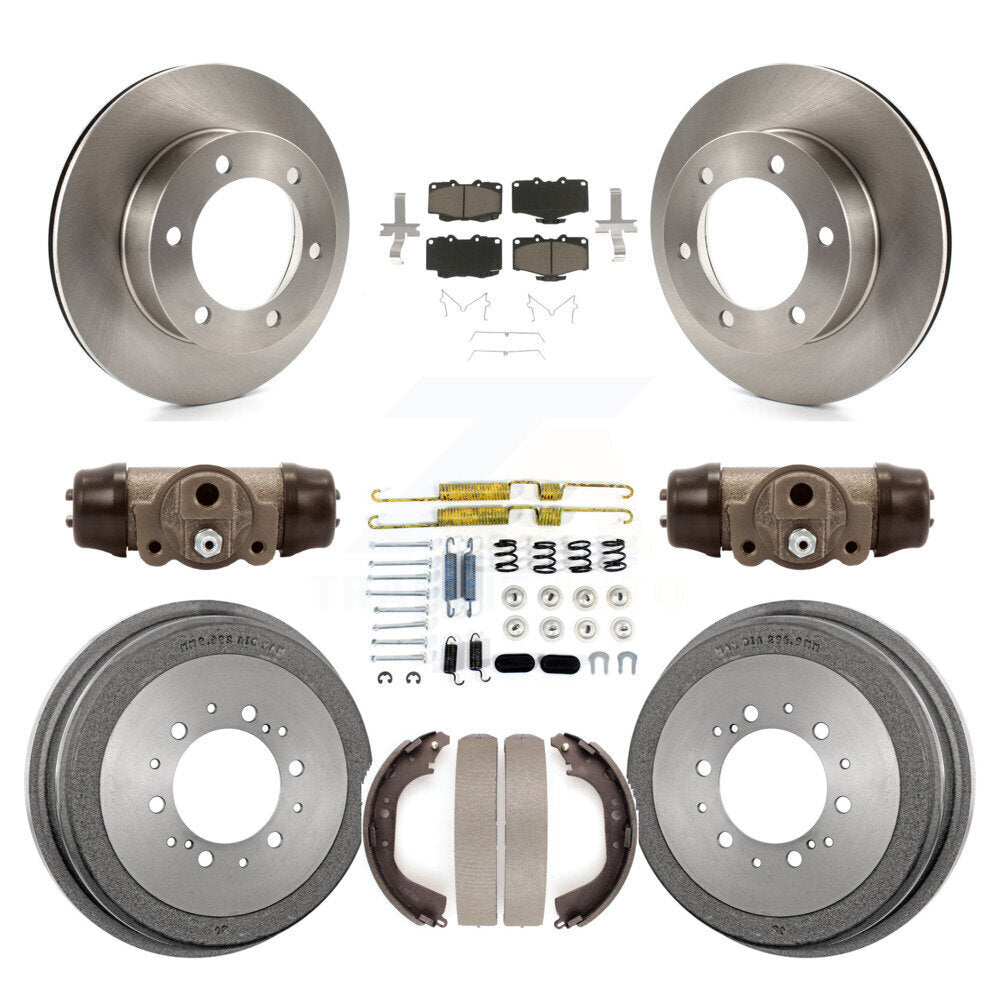 Front Rear Brake Rotors Ceramic Pad & Drum Kit (9Pc) For 95-98 Toyota Tacoma 4WD