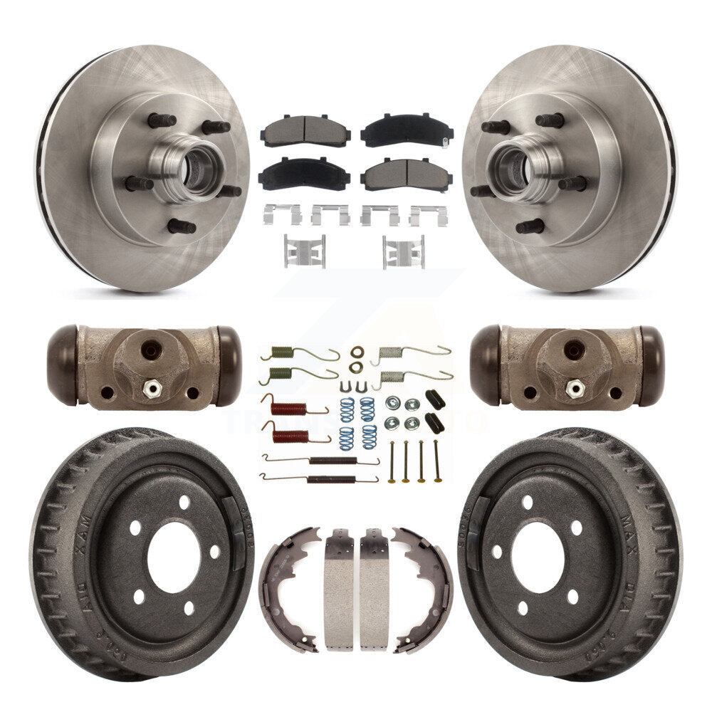 Front Rear Disc Brake Rotors Ceramic Pads And Drum Kit (9Pc) For Mazda B4000