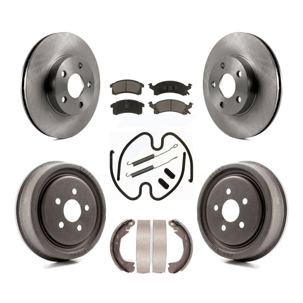Front Rear Disc Brake Rotors Ceramic Pad & Drum Kit (7Pc) For Chevrolet Cavalier