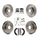 Front Rear Disc Brake Rotors Ceramic Pads And Drum Kit (7Pc) For Honda Civic