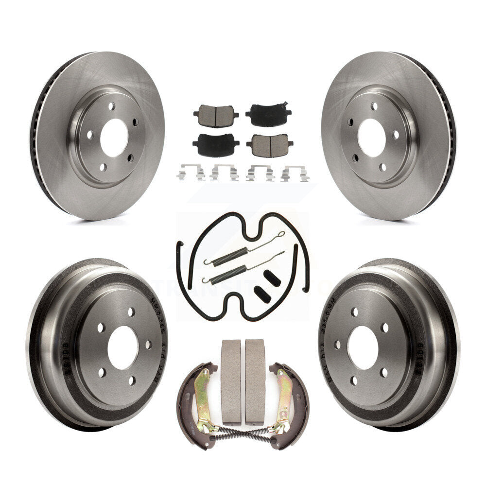 Front Rear Disc Brake Rotors Ceramic Pad And Drum Kit (7Pc) For Chevrolet Malibu